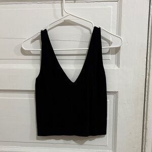Free People Black V-Neck Crop Top